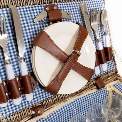 Picknickkorb aus geflochtenem Weidengeflecht - 4 Personen